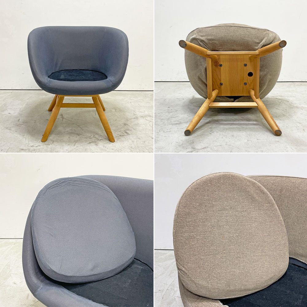 モモナチュラル Momo Natural モールドラウンドチェア MOLD ROUND M-ROUND CHAIR SO ダイニングチェア アルダー材 カバーリング 回転式 定価￥45,000- A ●