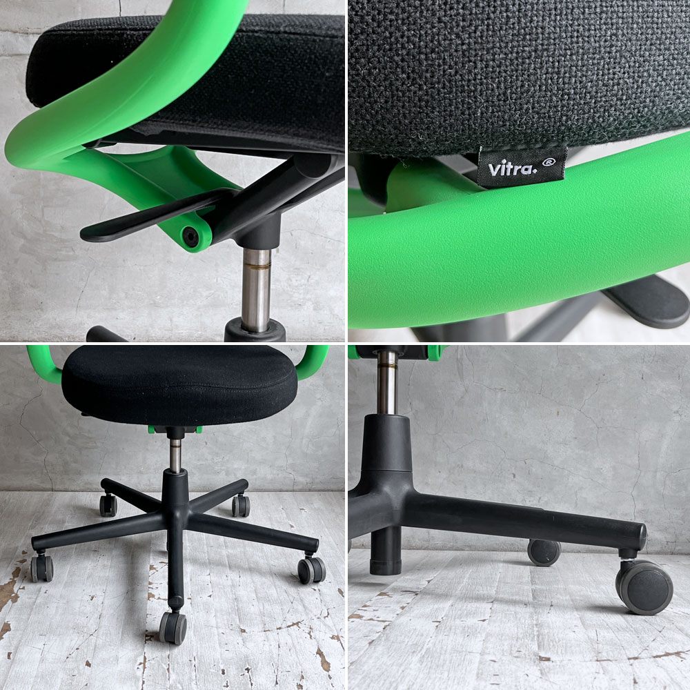 ヴィトラ vitra オールスター Allstar オフィスチェア デスクチェア グリーン × ブラック  ファブリック コンスタンチン・グルチッチ  参考定価￥163,900- ♪