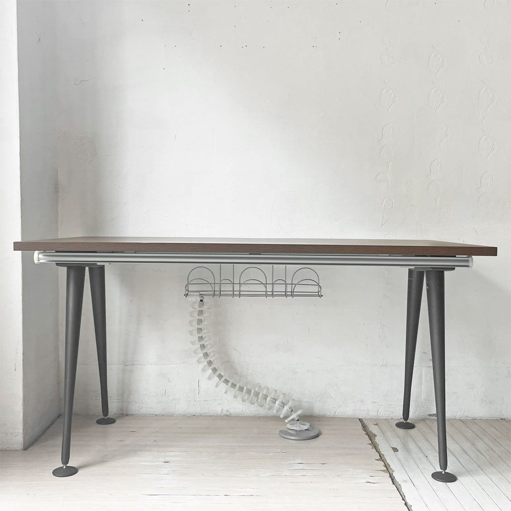 ハーマンミラー Herman Miller アバックエンバイロメンツ ABAK ミーティングテーブル デスク W140cm ウォールナットカラー ケーブルスパイン付き ティム・ウォレス ★