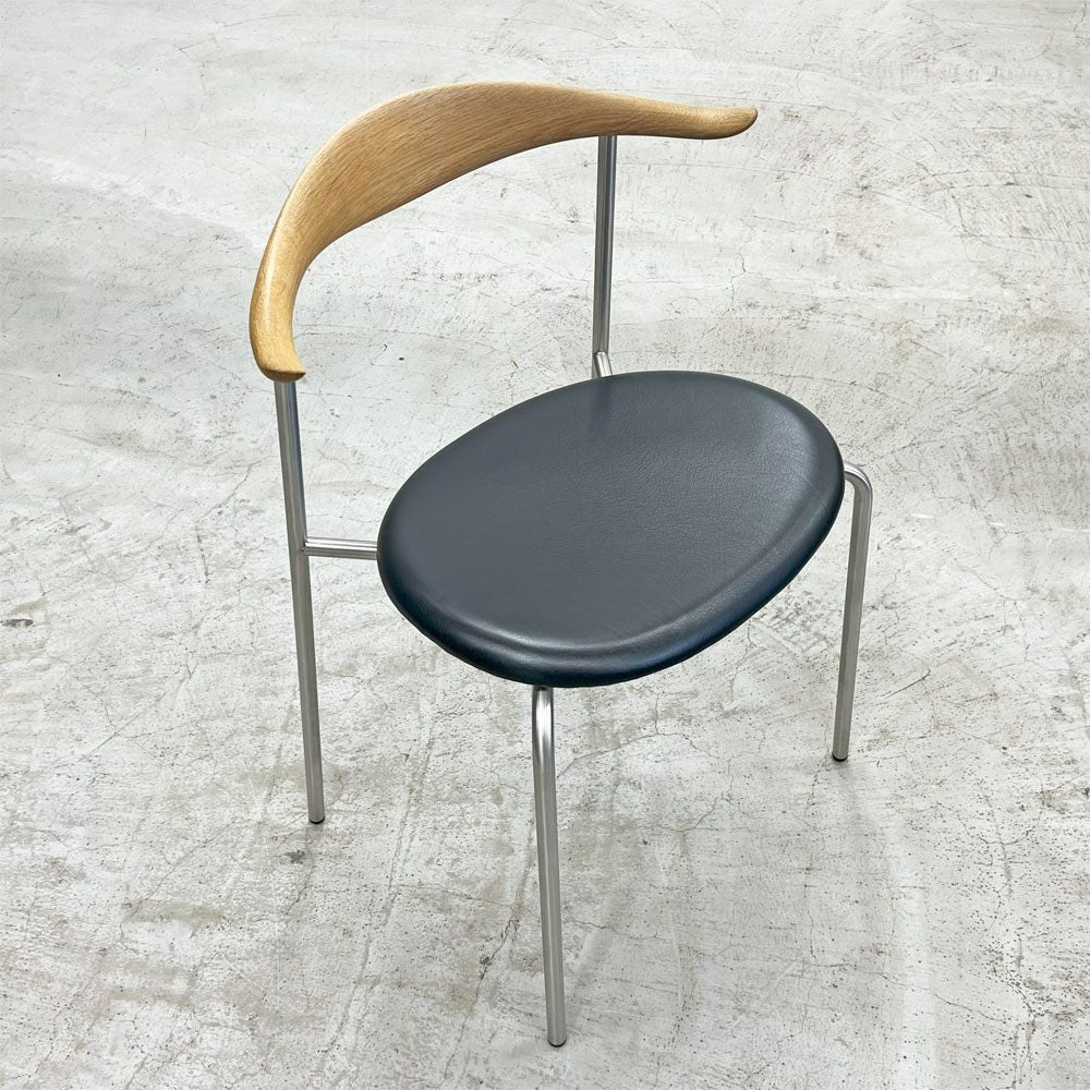 カールハンセン＆サン Carl Hansen & Son CH88P ダイニングチェア オーク材 本革 ハンス J. ウェグナー スチールレッグ デンマーク 北欧家具 美品  〓