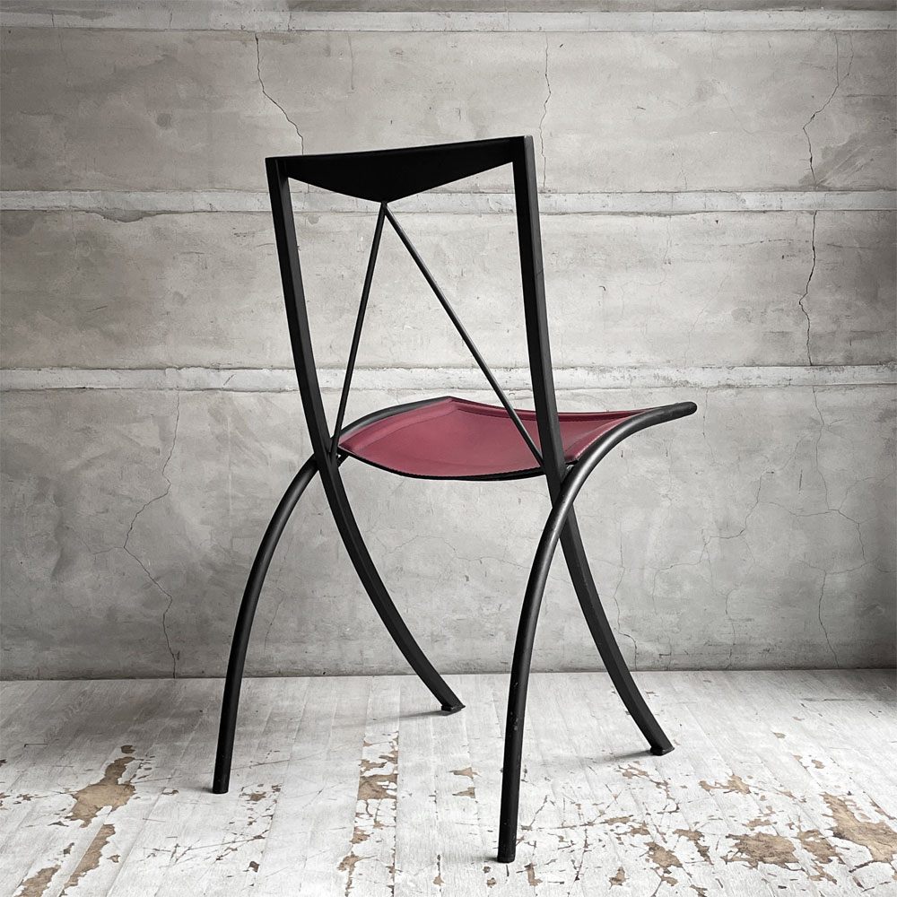 カッテラン Cattelan Italia ベラ BELLA フォールディングチェア スチール×レザー レッド ポストモダンデザイン ♪
