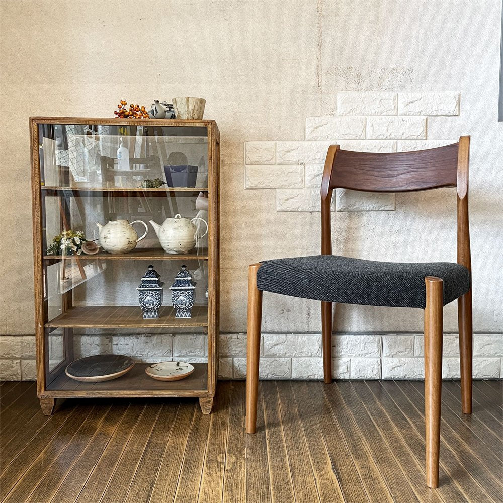 オールドメゾン old maison ガラスキャビネット Glass Cabinet No.OMU849N オープンシェルフ ディスプレイケース 飾り棚 4段 W50cm マンゴー材 ◎