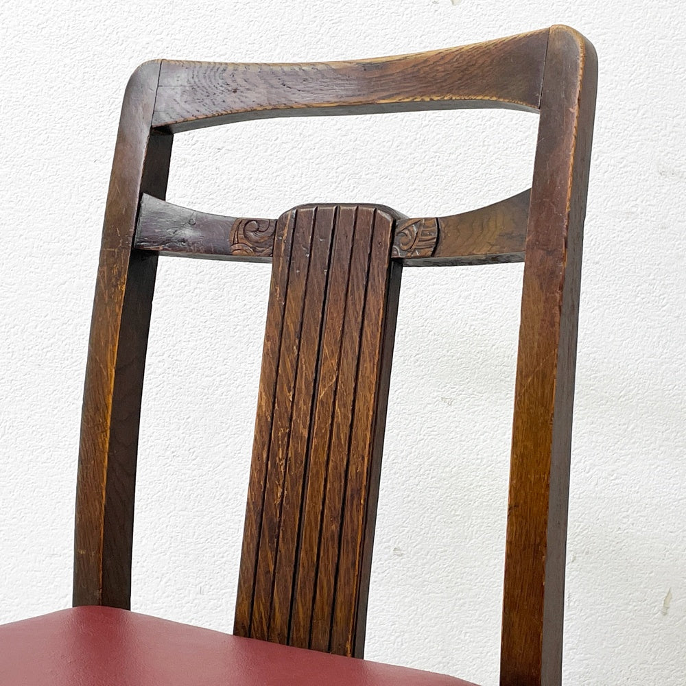 UKビンテージ UK Vintage オーク材 ダイニングチェア バルボスレッグ 英国家具 B ●