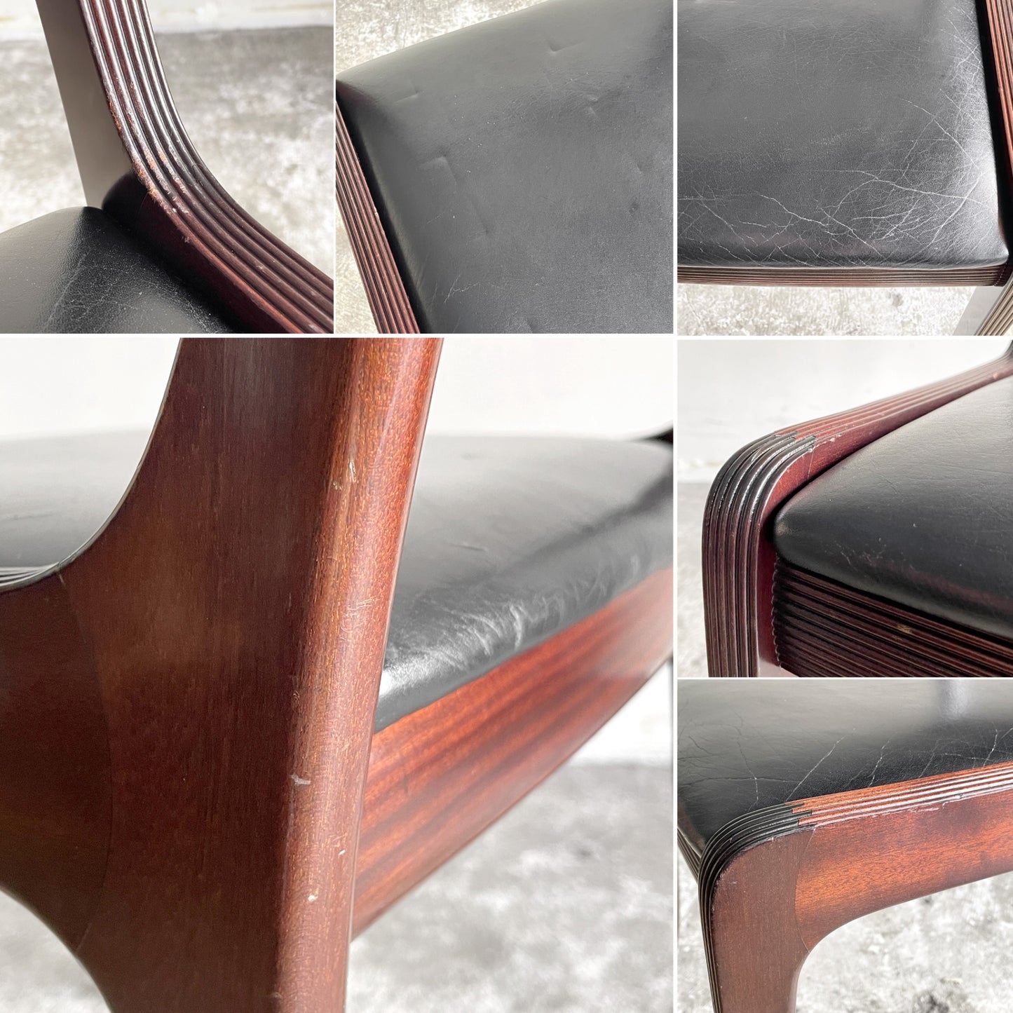 P.Jeppesen レッドブルーチェア Red blue chair ダイニングチェア マホガニー材 ビニールレザー 合成皮革 オーレヴァンシャー Ole Wanscher 北欧ビンテージ ■