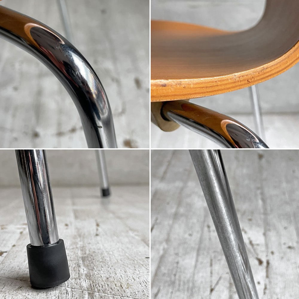 フリッツハンセン Fritz Hansen 3101 アントチェア 4本脚 ナチュラルビーチ材 ラッカー仕上げ アルネ・ヤコブセン 北欧家具 E ♪
