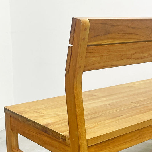 ウニコ unico ソト SOTO ダイニングベンチ バックレスト チーク材 W102cm 廃番 ●