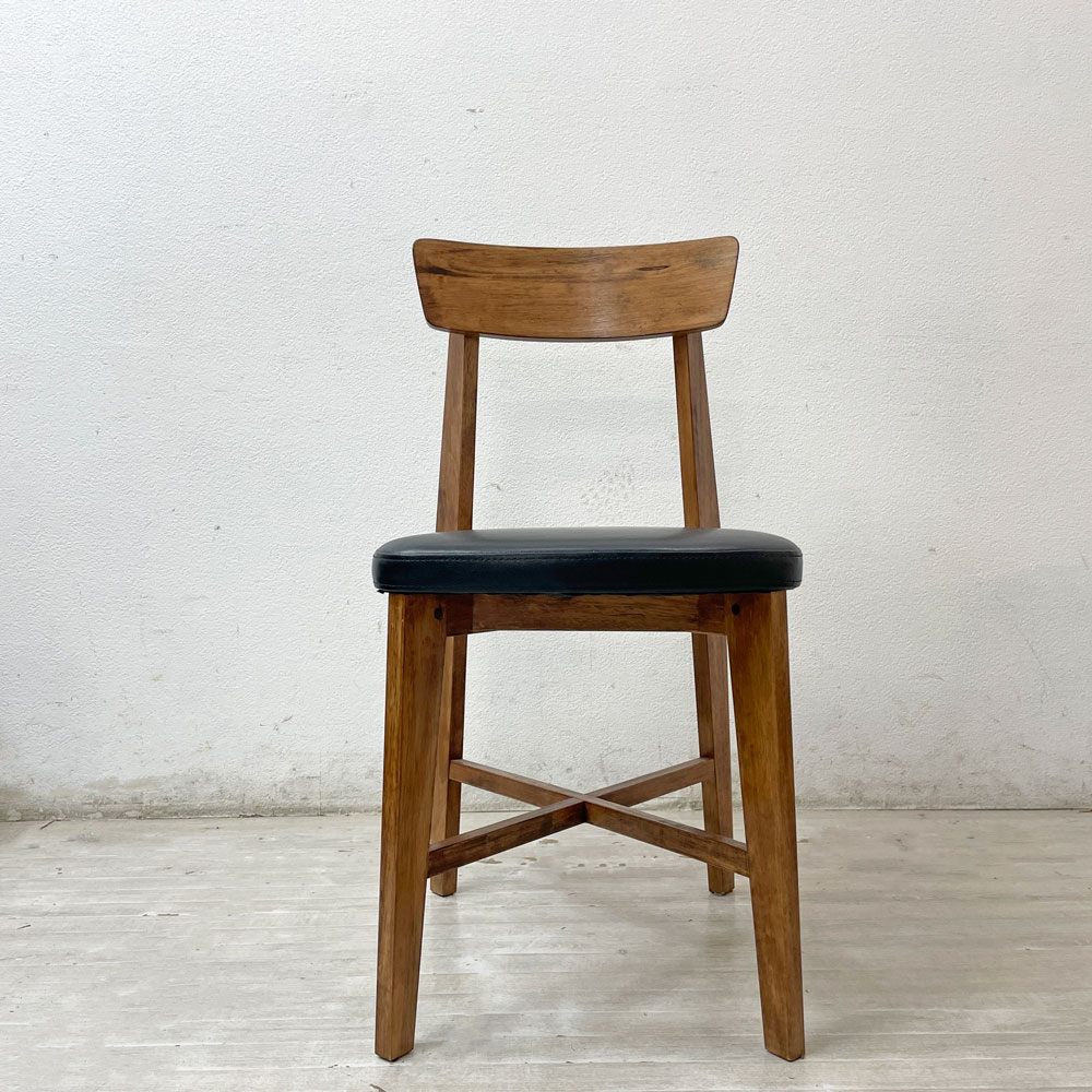 ジャーナルスタンダードファニチャー j.s.F シノン CHINON CHAIR ダイニングチェア PVCレザーシート  ラバーウッド材 ブラック A ●