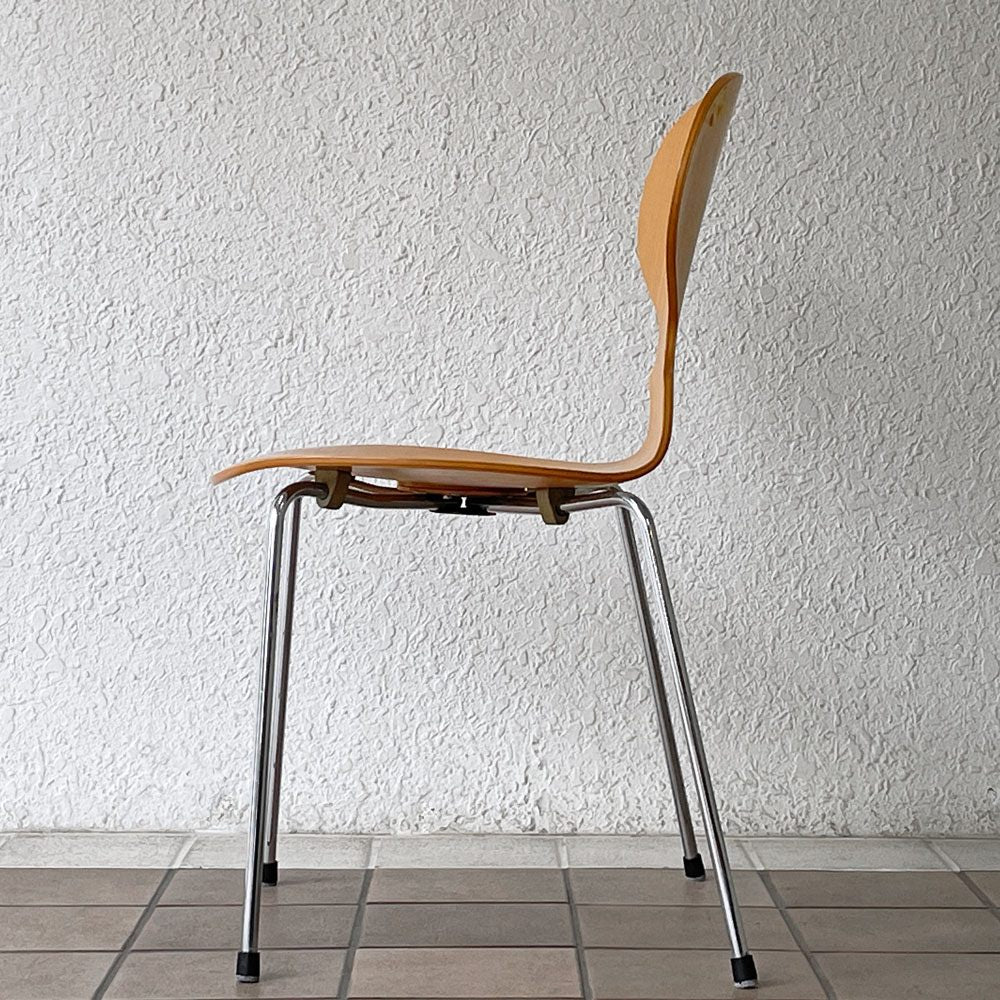 フリッツハンセン Fritz Hansen アントチェア 4本脚 ナチュラルビーチ ラッカー アルネ・ヤコブセン 北欧家具 E ◇