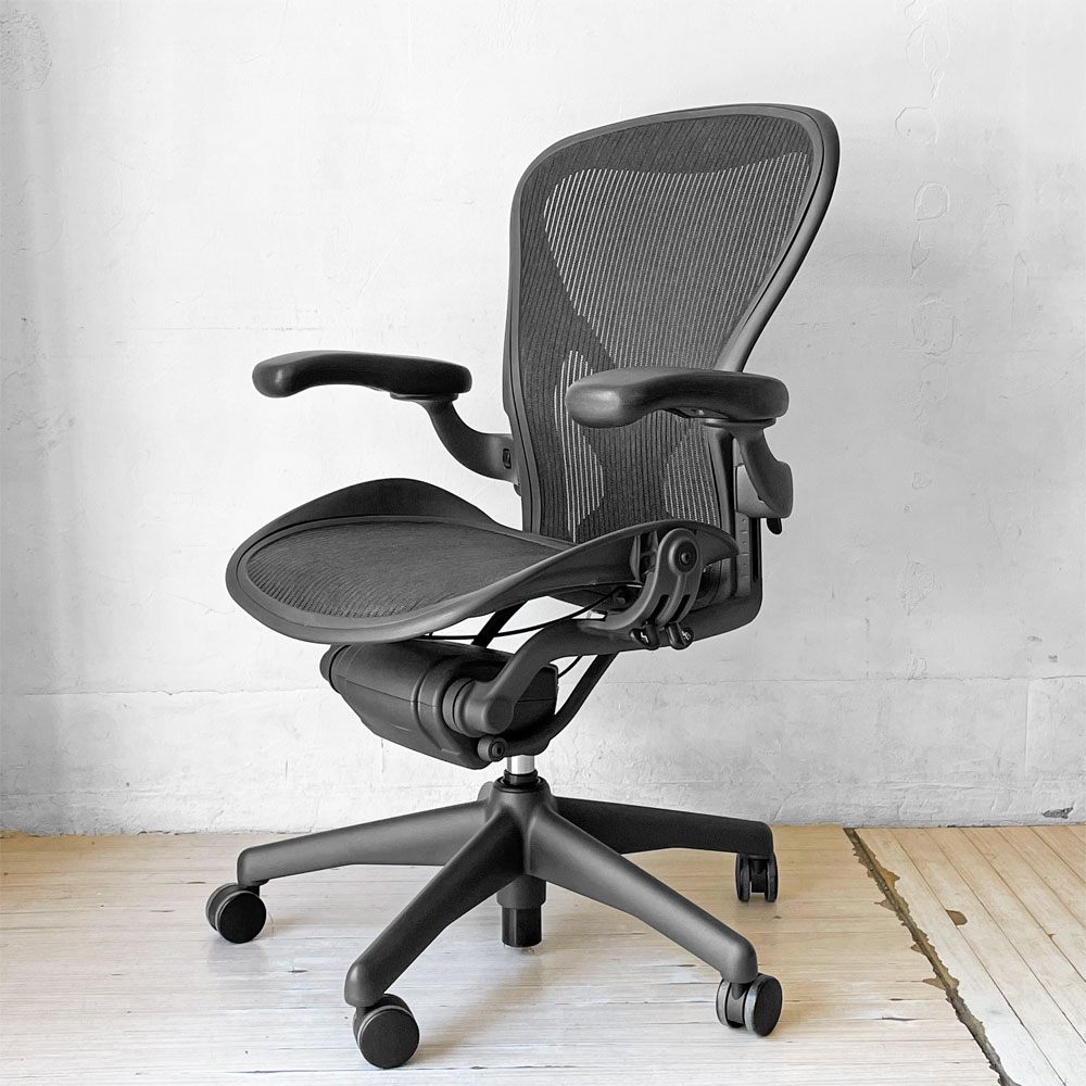 ハーマンミラー Herman Miller アーロンチェア クラシック Bサイズ ポスチャーフィット フル装備 グラファイトベース デスクチェア オフィスチェア ★