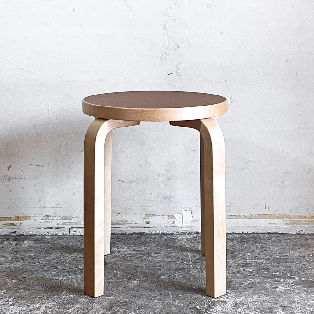 アルテック Artek スツール E60 Stool リノリウムカラー ブランデー13 4本脚 アルヴァ・アアルト Alvar Aalto スコープ別注 ■