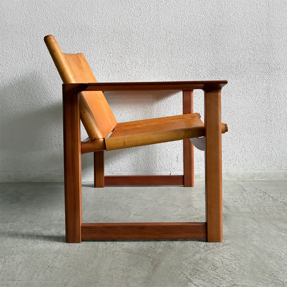 家具蔵 KAGURA 無垢チェリー材 × ヌメ革 LD アームチェア デュオ DUO ラウンジチェア 約21.8万円の品 和モダン 北欧スタイル 〓