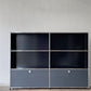 ユーエスエムハラー USM Haller モジュラーファニチャー キャビネット シェルフ サイドボード 2ハーフドロワー グラファイトブラック & アントラサイト 定価￥427,488- ◇