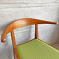 ウッドユウライクカンパニー WOOD YOU LIKE COMPANY アイチェア クッション AI CHAIR ハーフアームチェア チェリー無垢材 ファブリック ライトグリーン ファブリック 座面張替済 B ♪