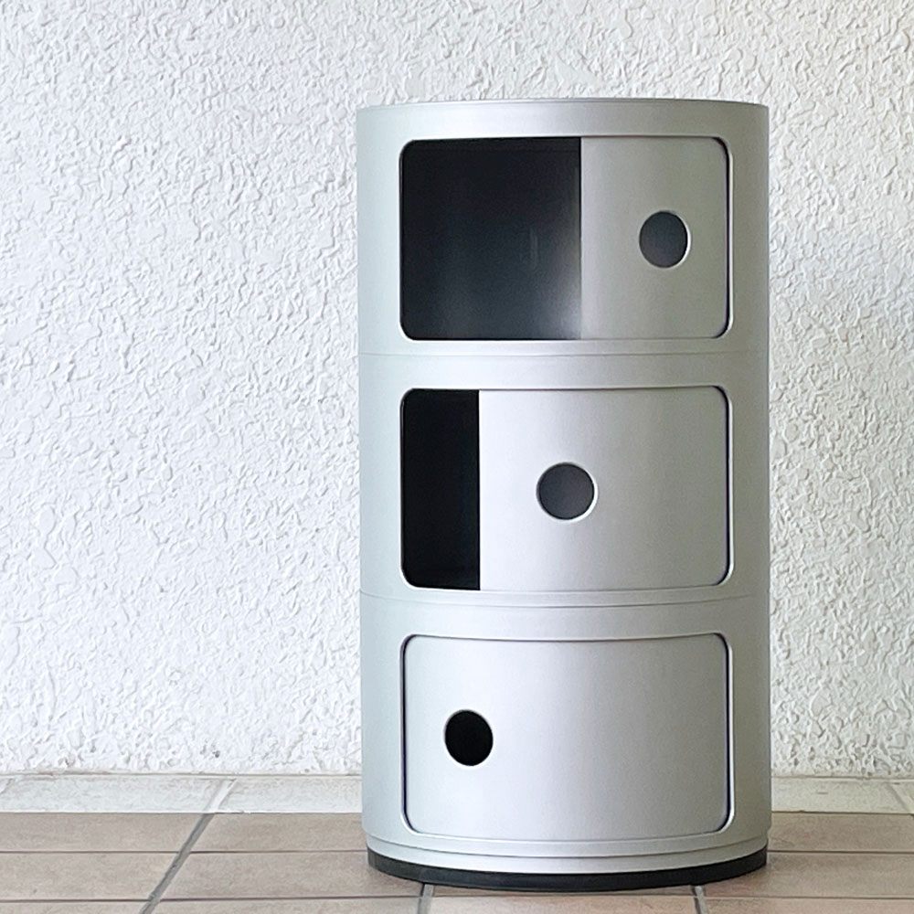 カルテル Kartell コンポニビリ 3段 ストレージボックス シルバー アンナ・カステッリ・フェリエーリ イタリア ◇