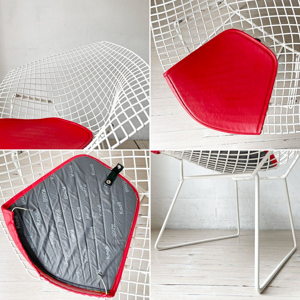 ノル Knoll ダイヤモンドチェア Diamond Chair ハリー・ベルトイア Harry Bertoia ホワイトフレーム シートパッド付 定価￥382,800- ★