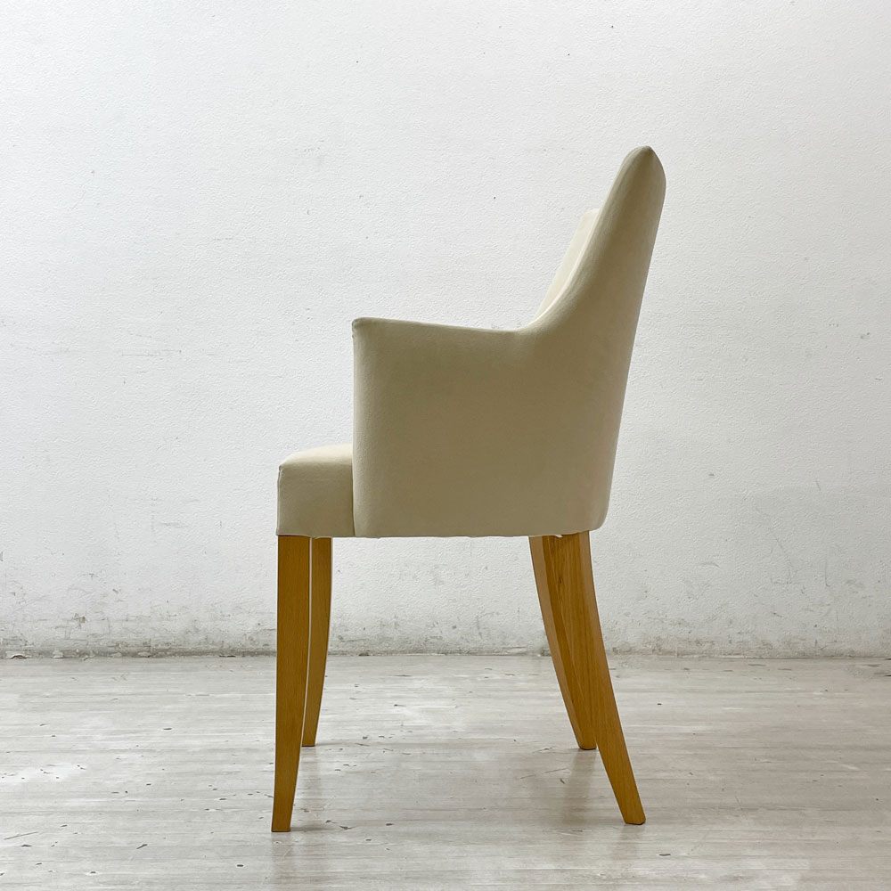イデー IDEE アミアームチェア AMI ARM CHAIR ダイニングチェア 1pソファ ラムース生地 アイボリー ●