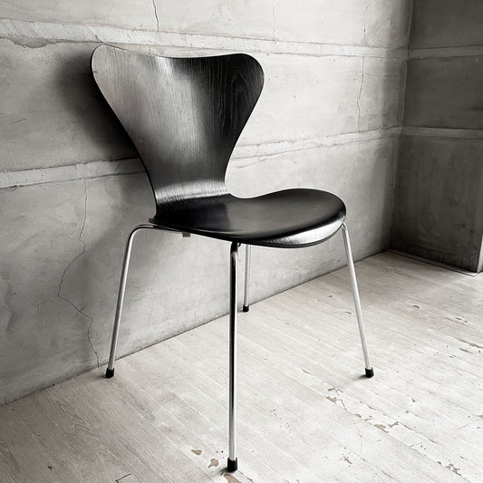 フリッツハンセン Fritz Hansen 3107 セブンチェア カラードアッシュ ブラック 80's ビンテージ vintage アルネ・ヤコブセン デンマーク  A ♪