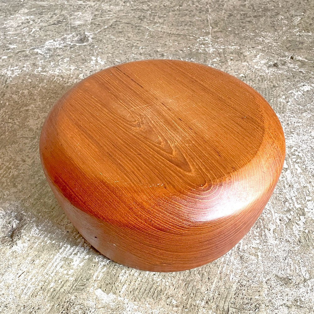 北欧ビンテージ チーク無垢材 ボウル サラダボウル 大皿 深皿 北欧雑貨 Φ25cm ■