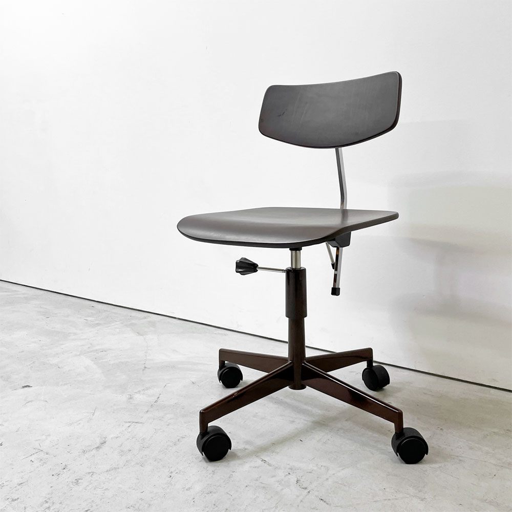 ラボファ Labofa デスクチェア オフィスチェア プライウッド ブラウン ダブルホイール 高さ調整可 デンマーク製 北欧家具 ●