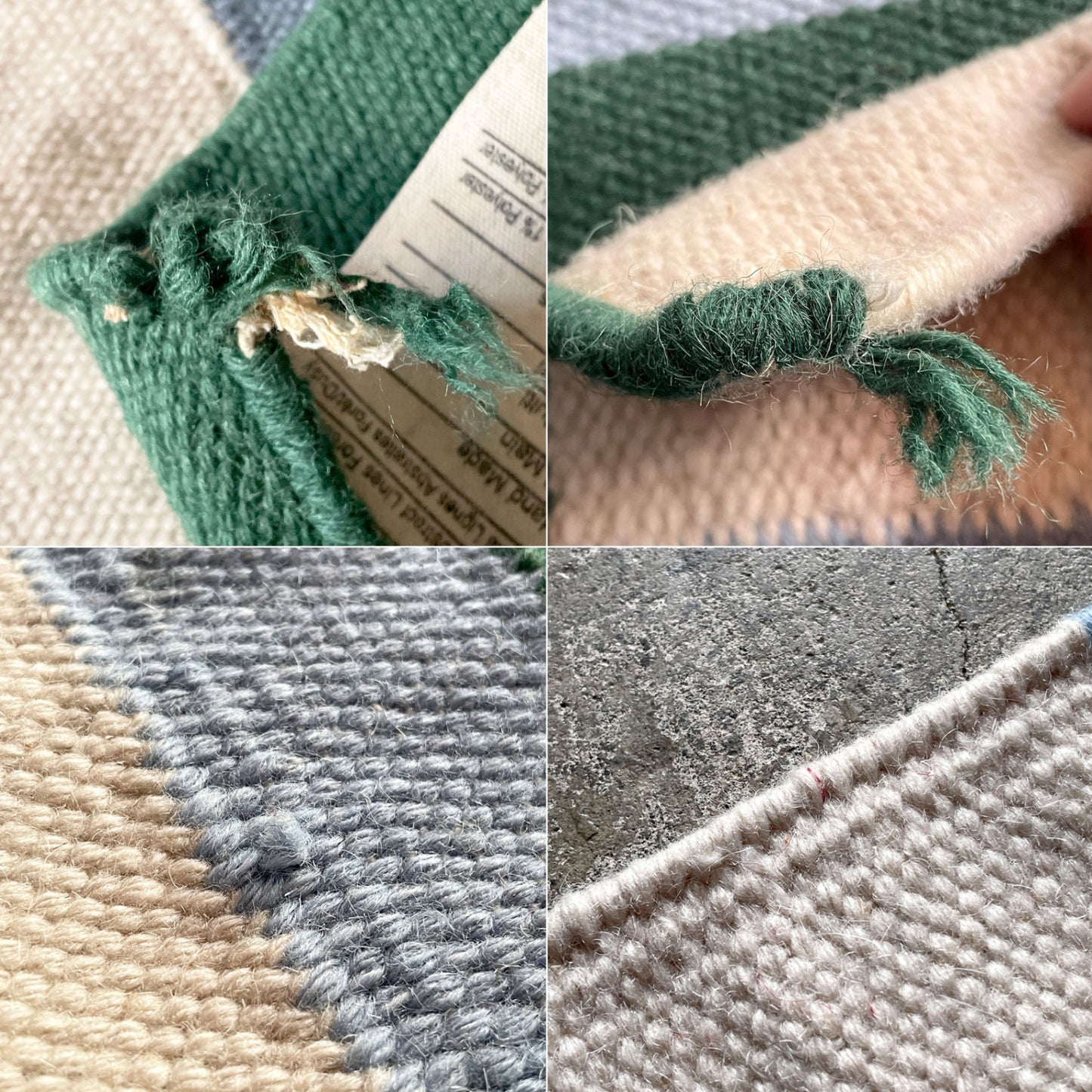 ザ・コンランショップ THE CONRAN SHOP ツーラ TUULA RUG ラグマット ライトブルー×グリーン×アイボリー マルチ ストライプ柄 ウール×コットン×ポリエステル 手織り デザインラグ 170x240cm ■