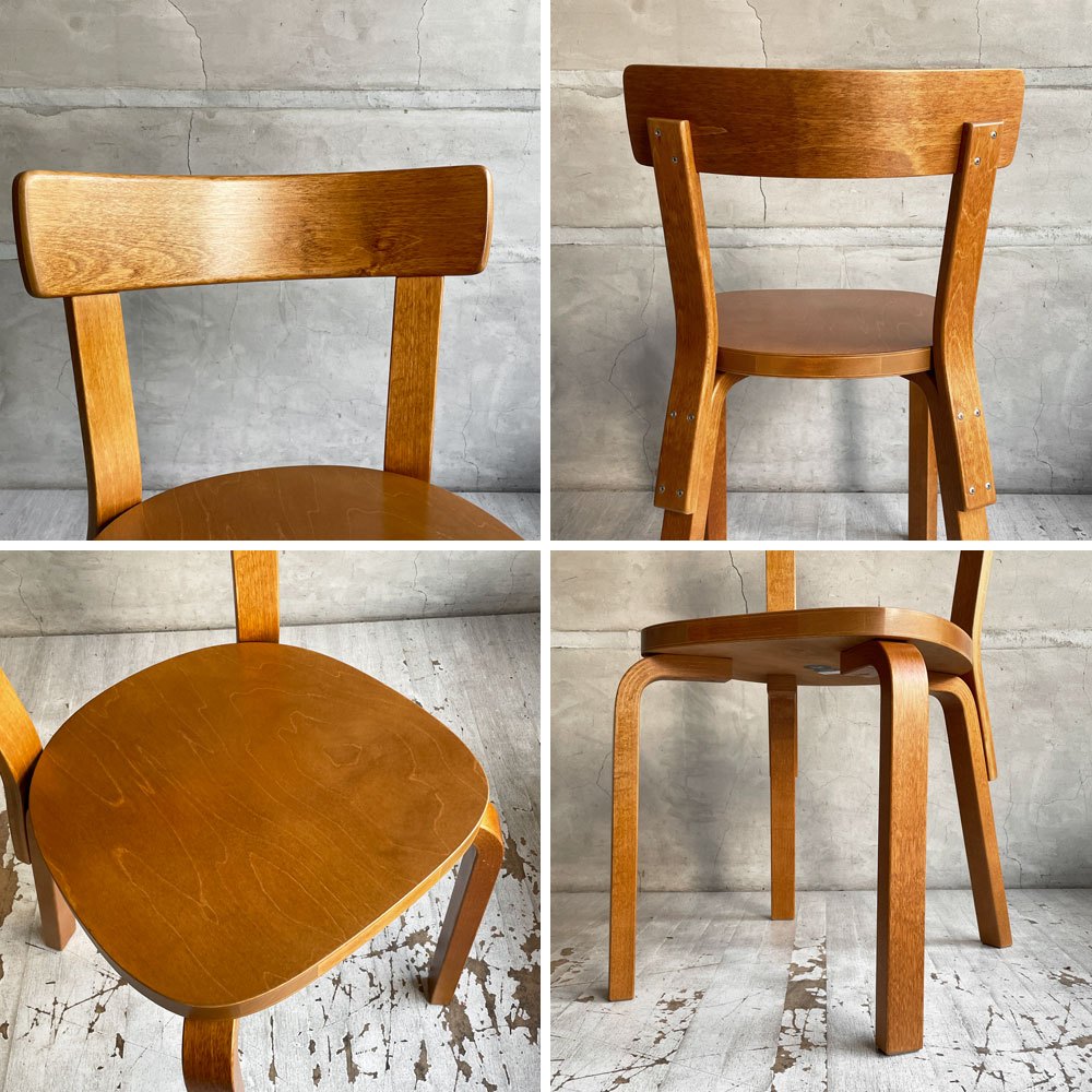 アルテック artek チェア 69 Chair 69 ハニーステイン 初期ハニー バーチ材 アルヴァ・アアルト フィンランド 北欧家具 ♪