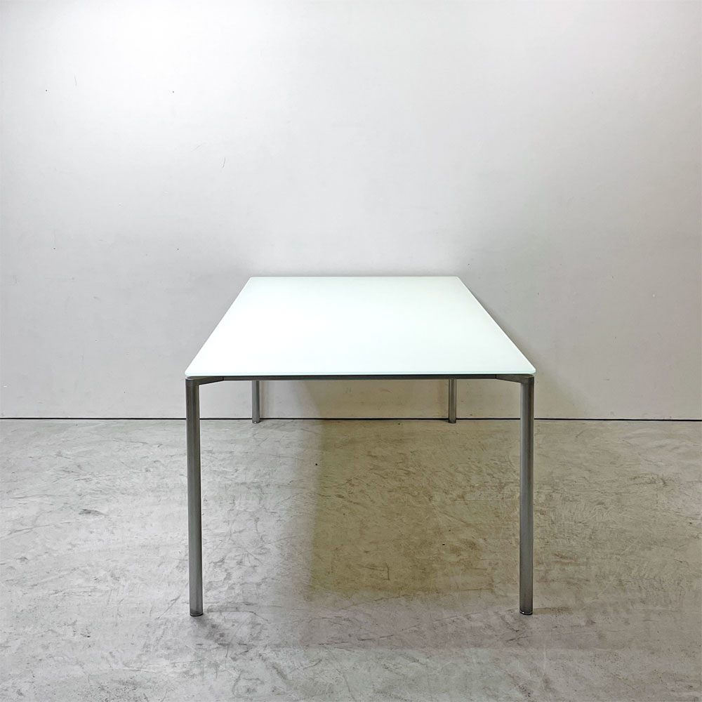フリッツハンセン Fritz Hansen プラーノ PLANO ダイニングテーブル W200×D100cm ガラス天板 裏面焼付塗装 北欧 デンマーク モダンデザイン ●