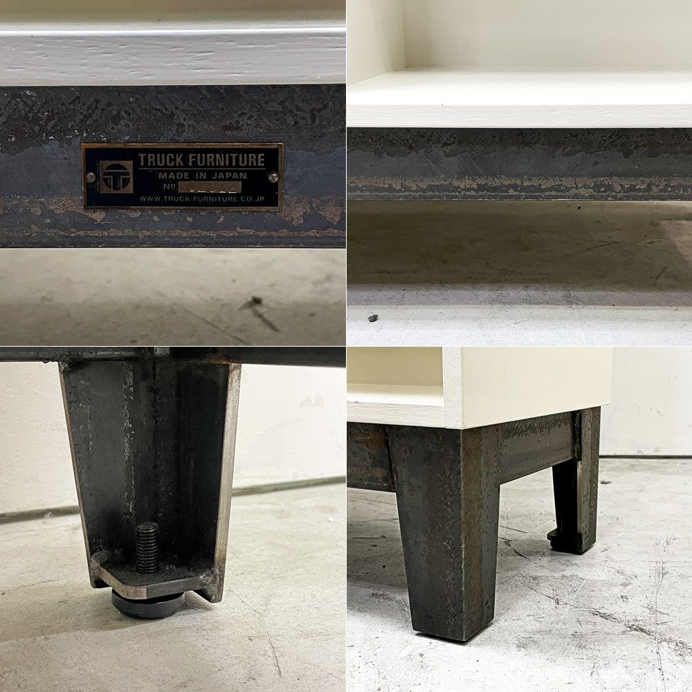 トラックファニチャー TRUCK FURNITURE ラボラトリーシェルフ LABORATORY SHELF ラワン x スチール 食器棚 飾り棚 うづくり加工 ホワイト 定価￥267,000- ●
