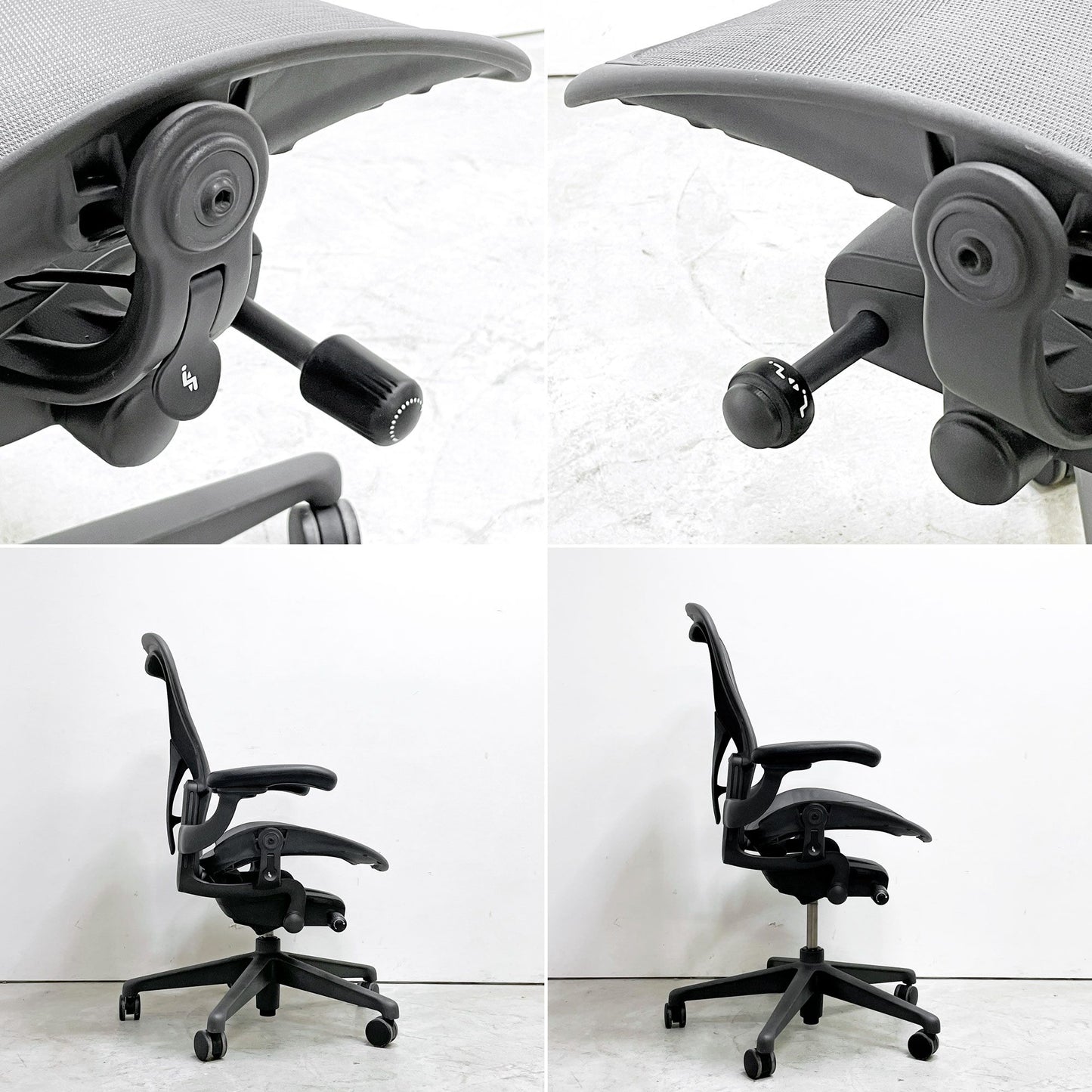 ハーマンミラー Herman Miller アーロンチェア デスクチェア リマスタード ライト Bサイズ グラファイトベース ビル・スタンフ ＆ ドン・チャドウィック ポスチャーフィット B ●