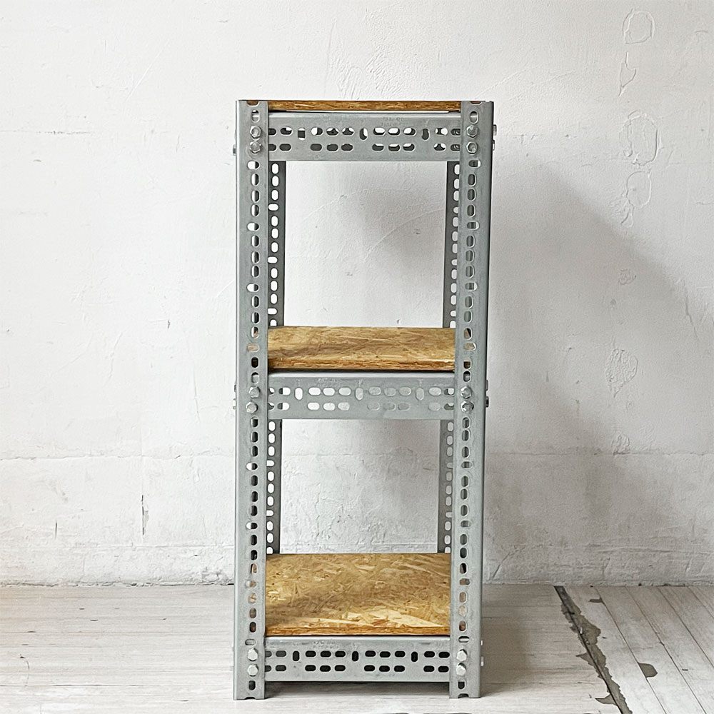 リオン LYON アングルシェルフ SLOTTED ANGLE SHELF 3段 オープンシェルフ オープンラック W32×H76cm  インダストリアルP.F.S.取扱い ★