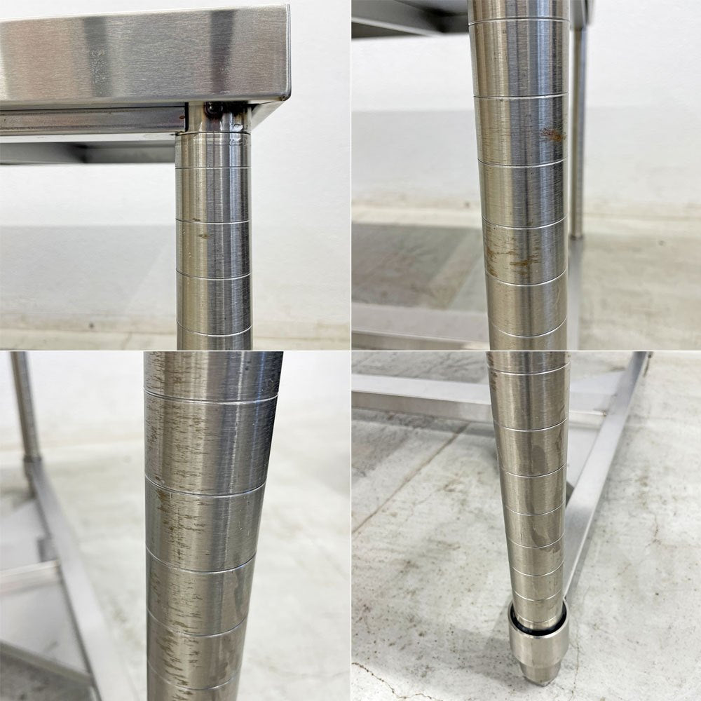 ステンレス ワーキングテーブル ステンレスデスク 作業台 H方枠タイプ アジャスターSUS430 天板厚3.5ｃｍ 〓