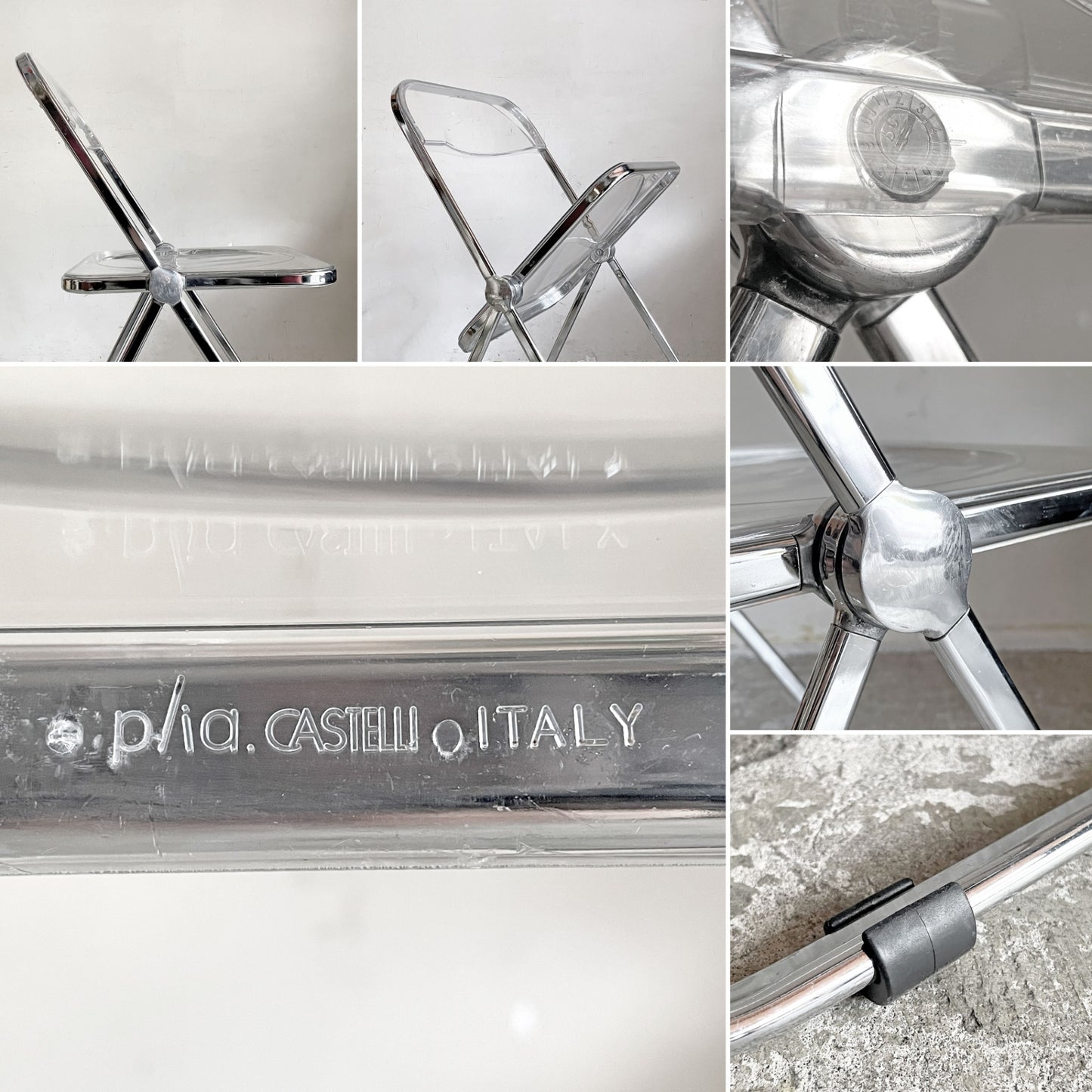 アノニマカステッリ ANONIMA CASTELLI プリアチェア PLIA チェア クリア クロームフレーム ジャンカルロ・ピレッティ Giancarlo Piretti イタリア B ■