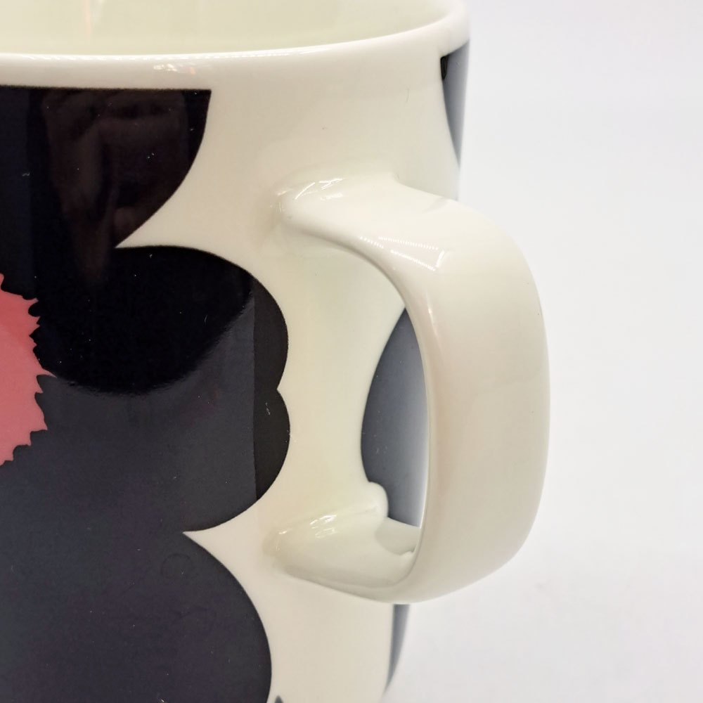 マリメッコ marimekko ウニッコ UNIKKO マグカップ コップ 250ml ブラック×ピンク マイヤ・イソラ Maija Isola 2015年 日本限定カラー 廃番 B ●