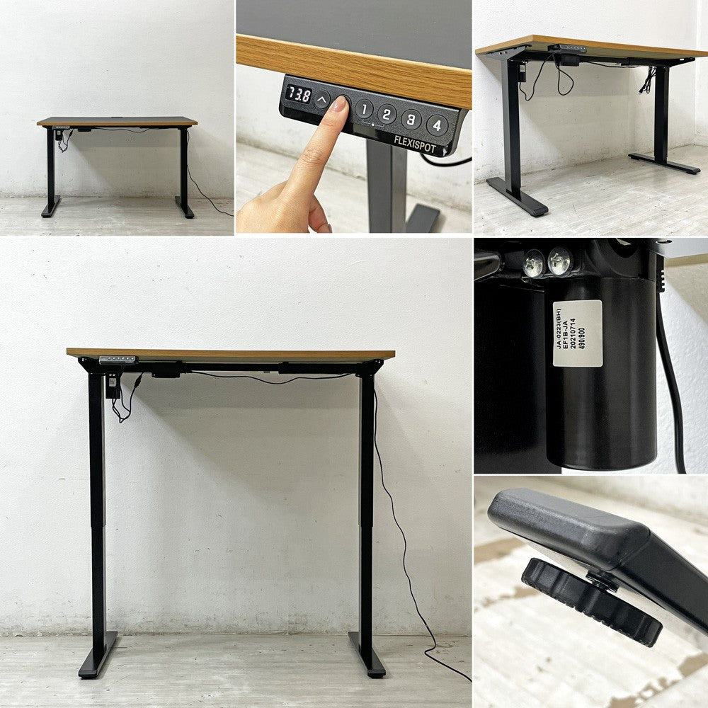 かなでもの KANADEMONO ザ・テーブル THE TABLE 電動昇降脚 FlexiSpot リノリウム天板 ブラック 参考価格約144,800円 ●