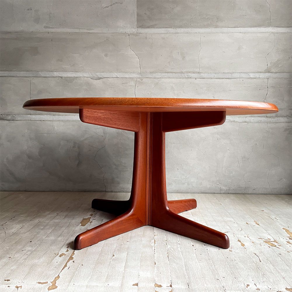 北欧ビンテージ チーク無垢材 ラウンドテーブル カフェテーブル コーヒーテーブル 丸テーブル 北欧家具 Φ110cm× H55cm ♪