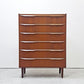 北欧ビンテージ Scandinabian Vintage チェスト 6ドロワーズ チーク材 H108cm デンマーク 北欧家具 鍵欠品 ●
