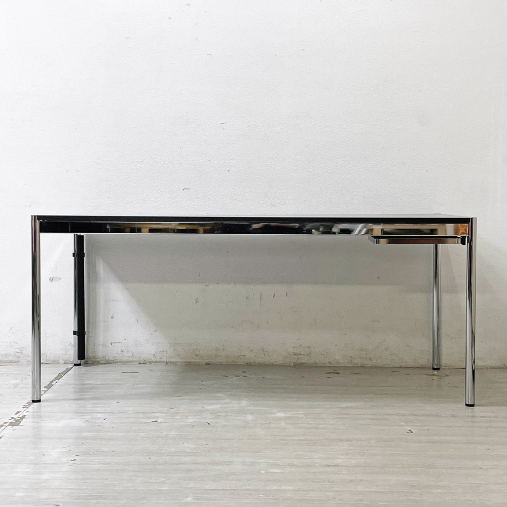 ユーエスエムハラー USMハラー USM Haller モジュラーファニチャー ハラーテーブル ワークデスク W175×D75cm オーク材 ブラック ペントレイ＆ケーブルガイド付き ●