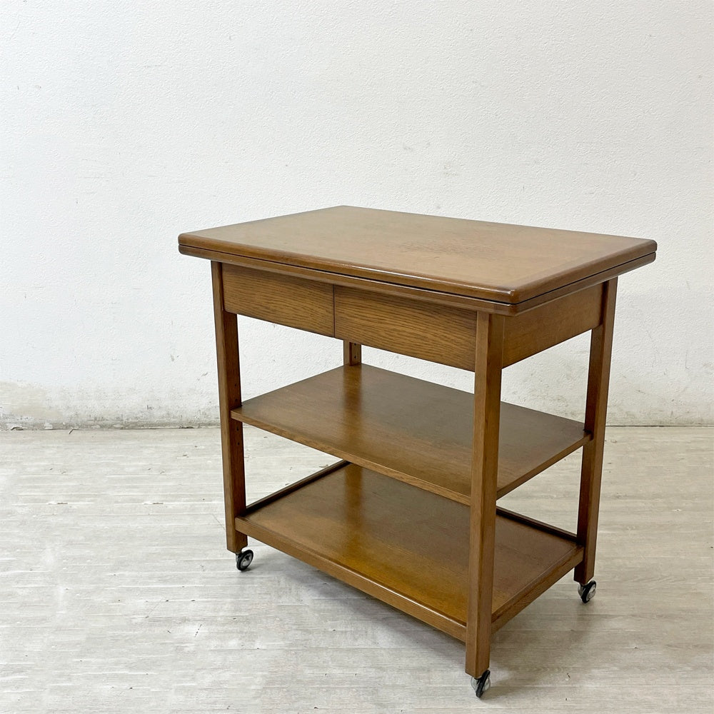 メーベルトーコー MOBEL TOKO ライム LIME スタンドワゴン キッチンワゴン ワゴンテーブル サイドテーブル オーク材 伸長式 キャスター 旭川家具 ●