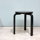 アルテック artek スツール60 オールブラック ラッカー 3本足 アルヴァ・アアルト フィンランド バーチ材 北欧家具 ◎