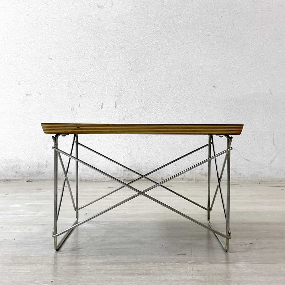 ハーマンミラー Herman Miller LTRT ワイヤーベース ローテーブル メラミントップ バーチ材 C&R イームズ ブラック お膳 W39.5cm ミッドセンチュリー ●