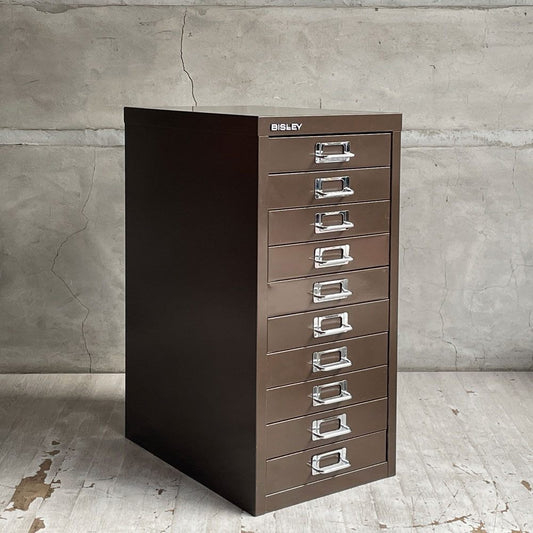 ビスレー BISLEY ベーシック BASICシリーズ 29/10 A4 キャビネット ブラウン 抽斗10杯 デスクキャビネット オフィス家具 英国 廃番カラー ♪