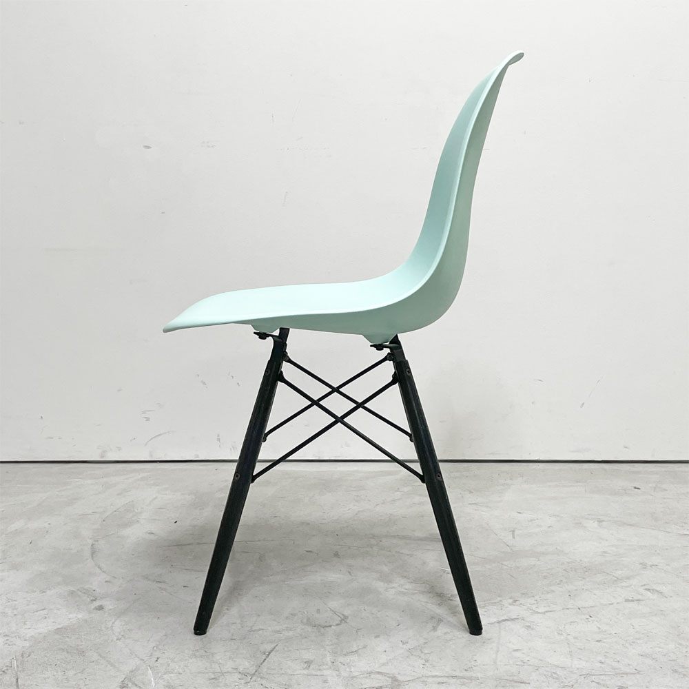 ハーマンミラー HermanMiller サイドシェルチェア ドゥエルレッグ DSW アクアスカイ × エボニー ポリプロピレン製 イームズ ミッドセンチュリー B ●