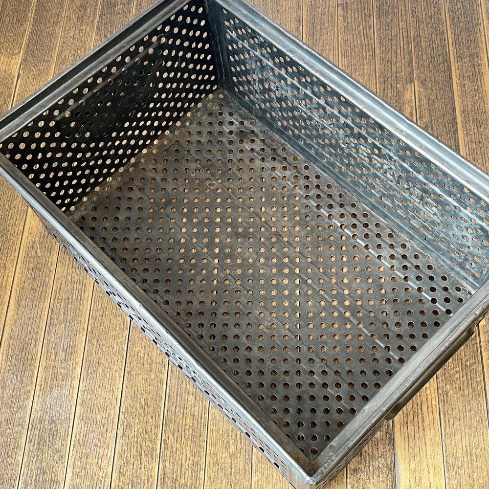 SCHAFER スタッキング ストレージボックス パンチングメタル インダストリアル ドイツビンテージ D ◎