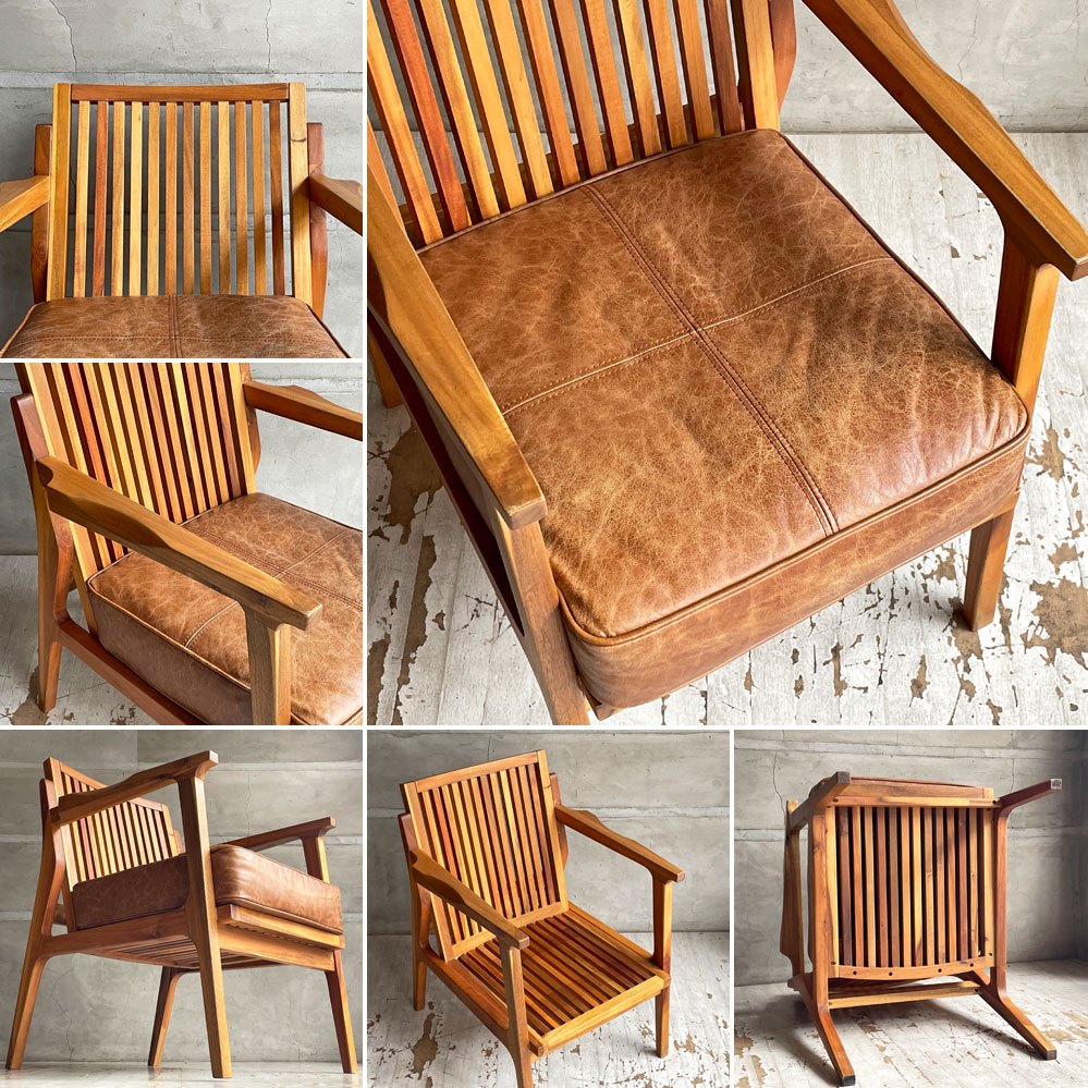 ダブルティー WTW アペルト チェア APERTO CHAIR NT アームチェア ラウンジチェア 1Pソファ レザー ブラウン 西海岸 ウエストコースト ♪