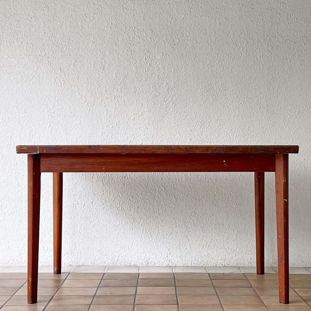 デンマークビンテージ Danish Vintage チーク材 エクステンション ダイニングテーブル ワークテーブル 作業台 伸長式 北欧家具 画家アトリエにて使用 ◇