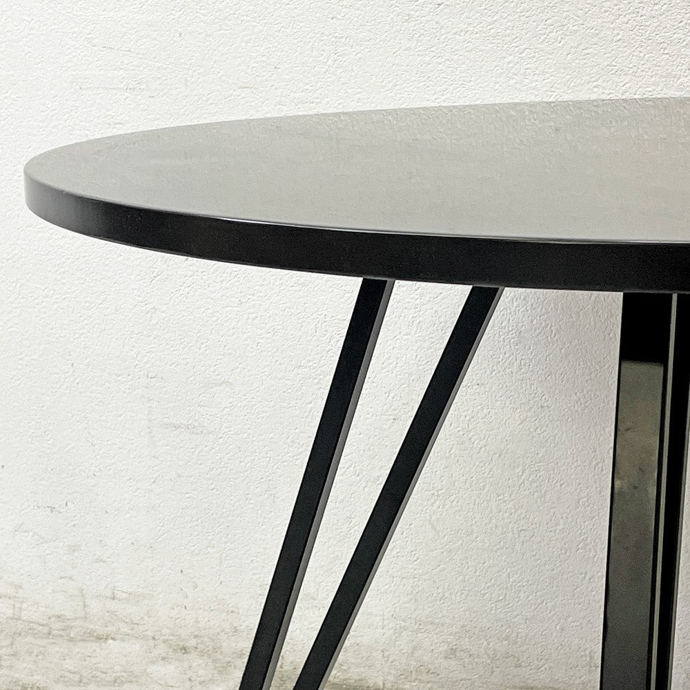 かなでもの KANADEMONO ザ・カフェテーブル THE CAFE TABLE トライアングル 4pin ラウンド Φ100cm ラバーウッド × スチール ブラック ●
