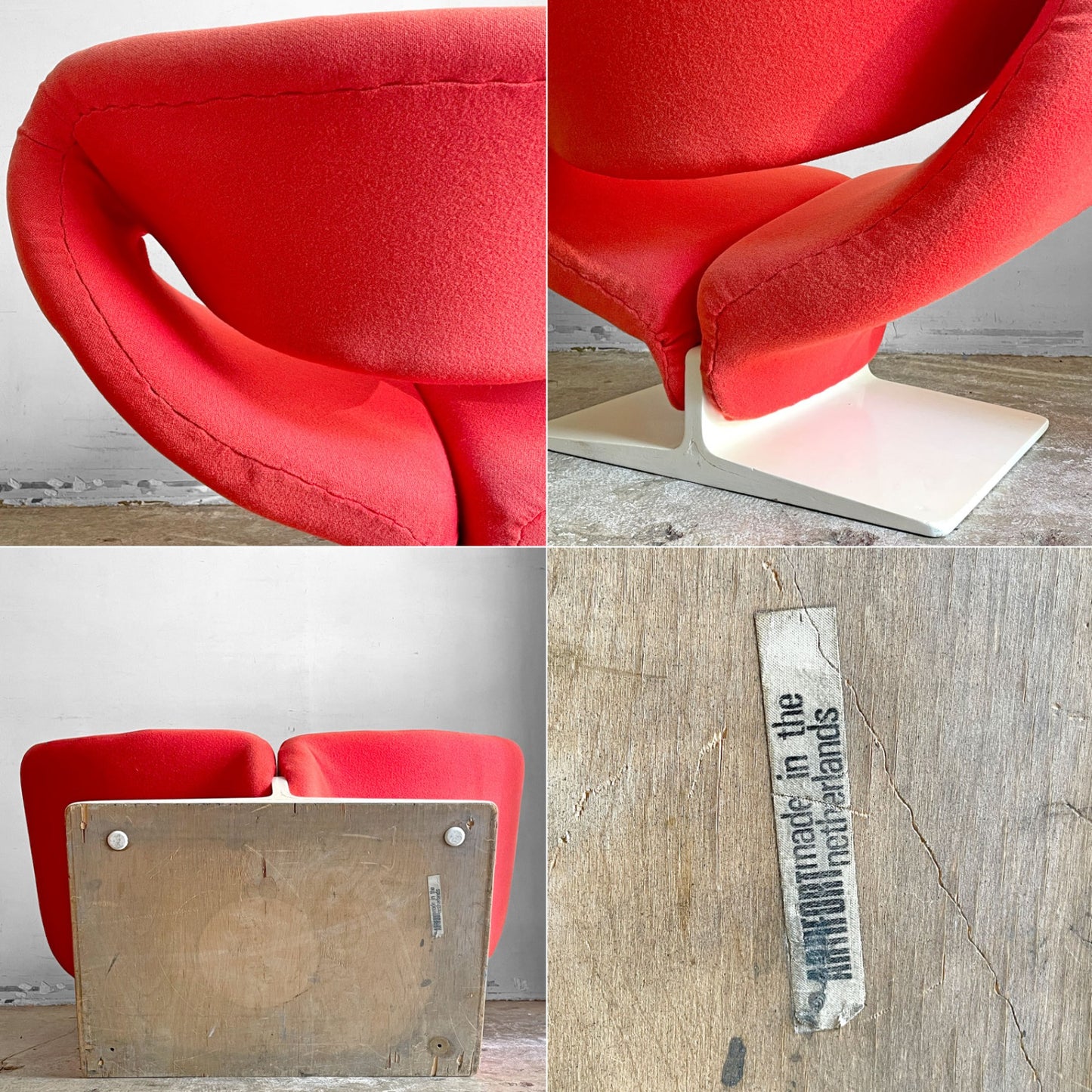 アーティフォート Artifort リボンチェア Ribbon Chair ビンテージ ラウンジチェア ピエール・ポラン Pierre Paulin 名作 希少ウッドベース ミッドセンチュリー ■