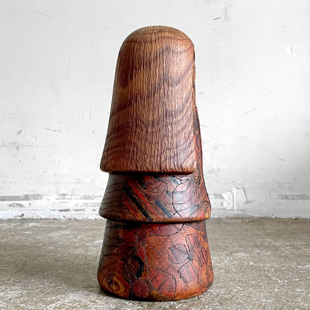 石原日出男 創作こけし 27㎝ サイン入り 民芸 昭和レトロ 工芸品 ■