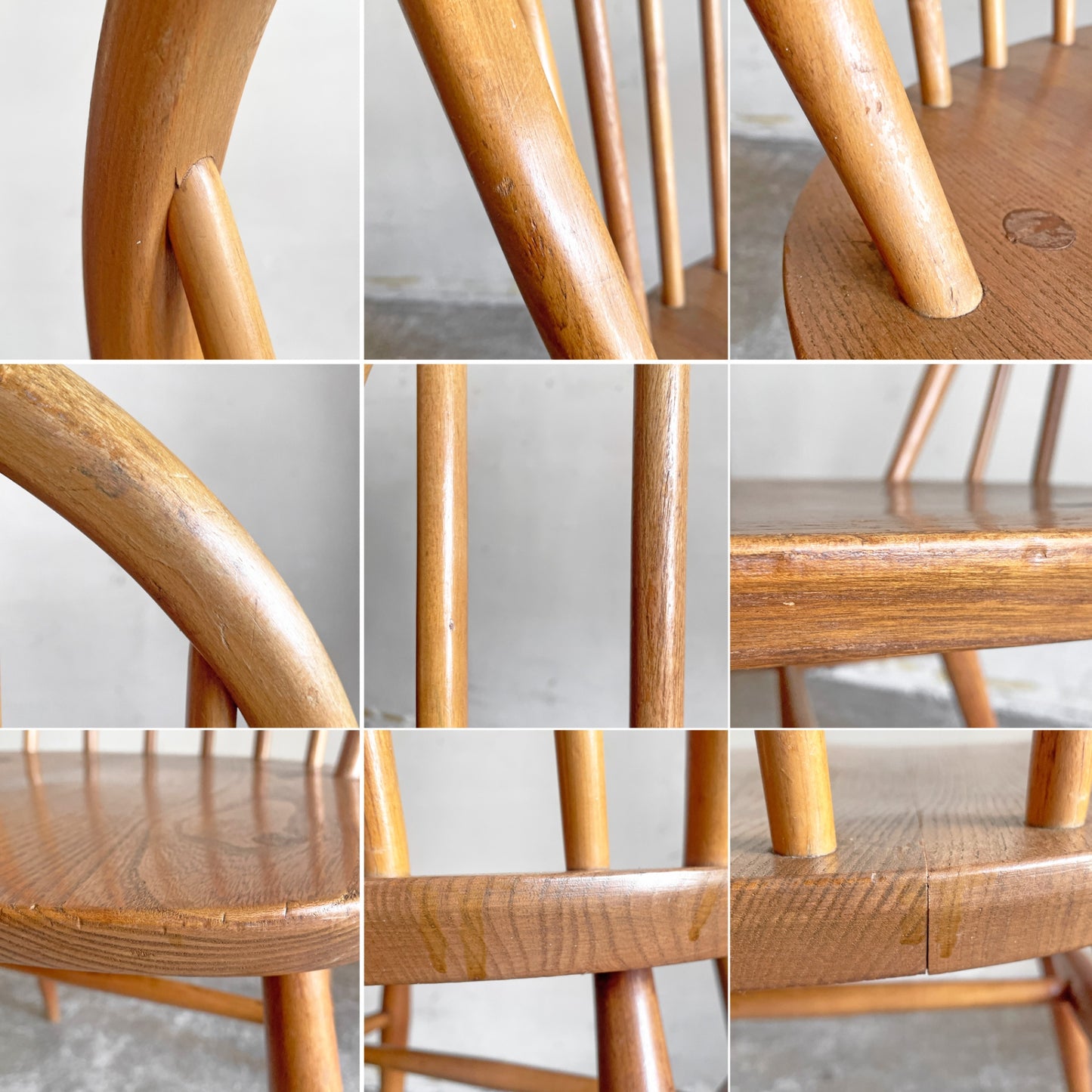 アーコール Ercol フープバックチェア ダイニングチェア スポークバック エルム材 カイトマーク有り 60's UKビンテージ vintage 英国家具 ■