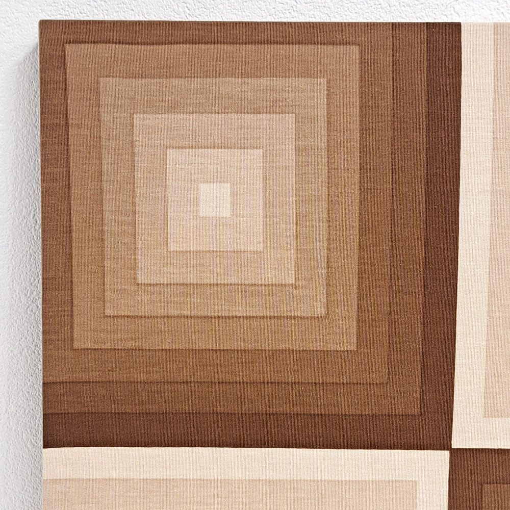 ヴェルナー・パントン Verner Panton ミラ エックス MIRA-X Mira-Spectrum スクエア SQUARE 103×73cm ブラウン系 コットン ビンテージ ファブリックパネル 希少 ●