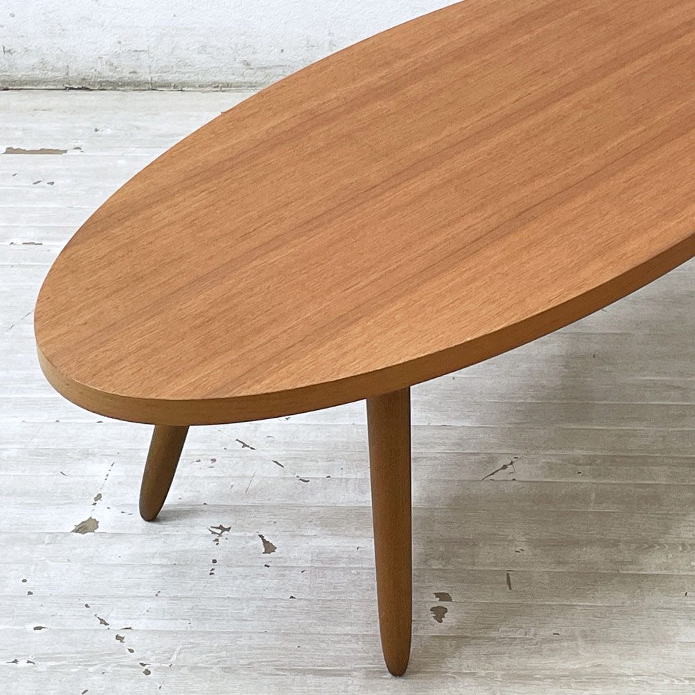 ウニコ unico ループ LOOP リビングテーブル ローテーブル コーヒーテーブル チーク材 w118cm 廃番 ●